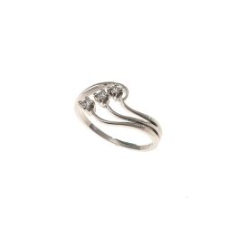Anello Trilogy in Oro Bianco e Diamanti a tre fili