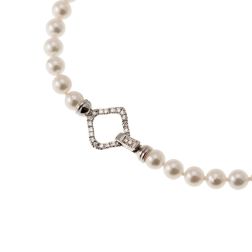 Bracelet Akoya Pearls Necklace with 18kt White Gold Square clasp