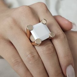 Anello Agata con griffe Oro Rosa foto indossata