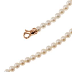 Fresh Water Pearl Necklace with Diamond and Rose Gold closure