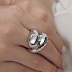 Photo of worn White Gold Drop Ring