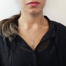Photo worn White Gold Anchor Pendant