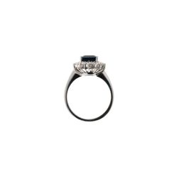 Anello Kate con Zaffiro Ottagonale 10x7mm e Diamanti