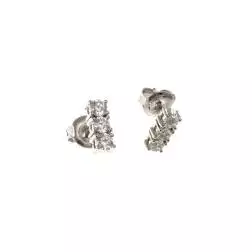 Trilogy earrings in 18kt white gold with diamonds 0.80ct