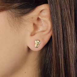 Photo of worn Yellow Gold Elefant Earrings