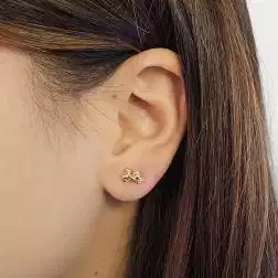 Photo of worn Yellow Gold Vespa Scooter Earrings