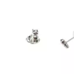White Gold Kitten Earrings