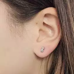 Photo of worn White Gold Kitten Earrings