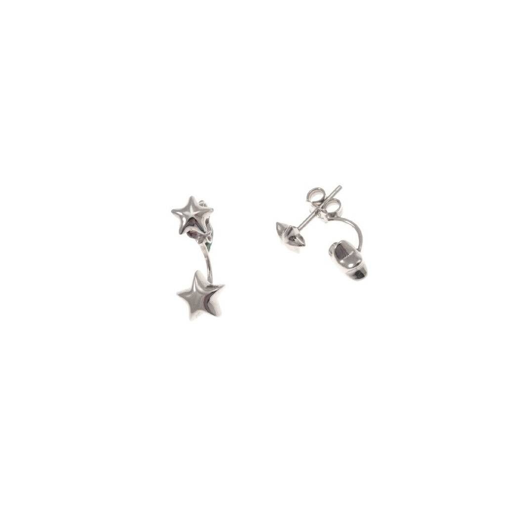 Double Stars earrings in 18kt white gold