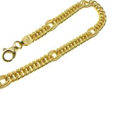 44cm Chain necklace 2 oval knurled grumetta yellow gold
