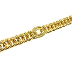 44cm Chain necklace 2 oval knurled grumetta yellow gold
