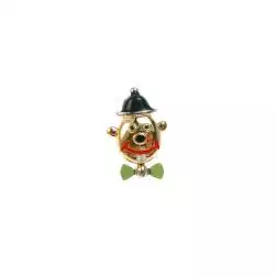 Clown "Orfeo" head Single Earring with Green bow ties