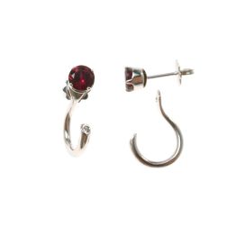 Double light point earrings with Rodolite and Diamonds in white gold