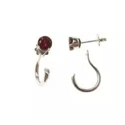Orecchini doppi punti luce con Rodolite e Diamante in oro bianco