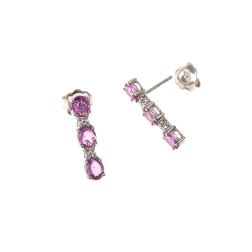 Trilogy Pink Sapphires and Diamonds Earrings