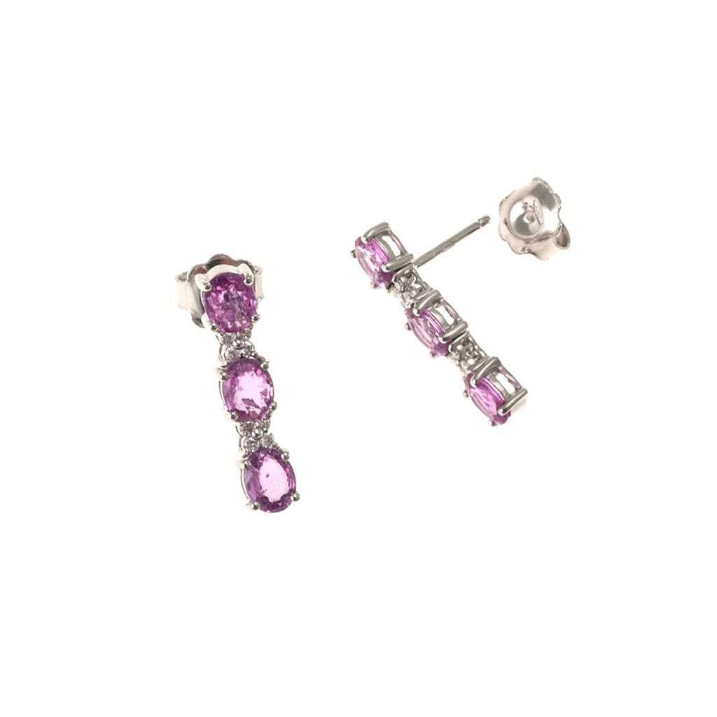 Orecchini Trilogy Zaffiri Rosa e Diamanti