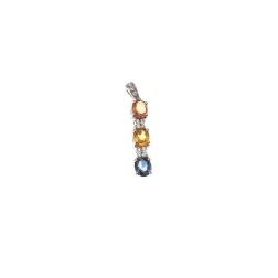 Trilogy Colored Sapphires and Diamonds Pendant
