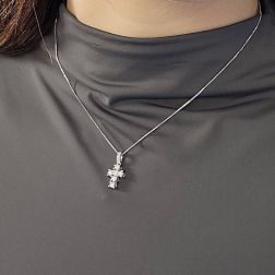 Photo of worn Diamonds Cross - width 8.3mm