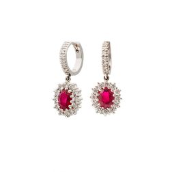 Orecchini Kate Rubino 6x5mm e 38 Diamanti