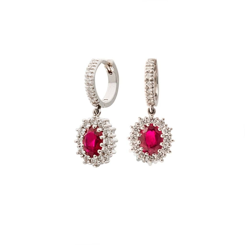 Kate Ruby Earrings 6x5mm and 38 Diamonds