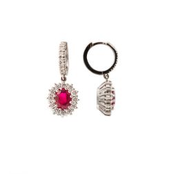 Kate Ruby Earrings 6x5mm and 38 Diamonds