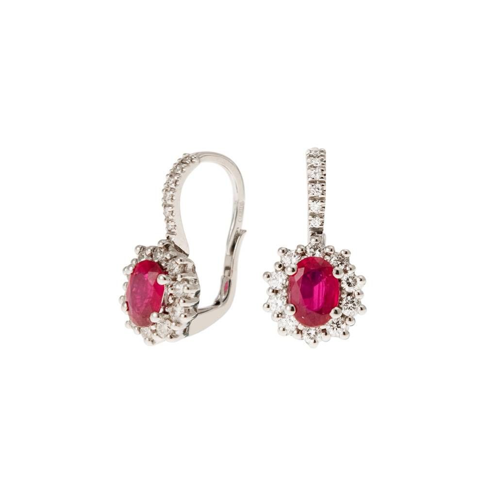 Orecchini Kate Rubino 7x5mm e 34 Diamanti