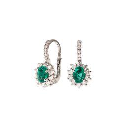 Orecchini Kate Smeraldo 7x5mm e 32 Diamanti