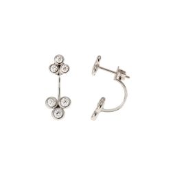 Circle 3 Motif Earrings with Diamonds