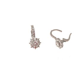 Orecchini monachella Flower Solitario 0.17ct contornato