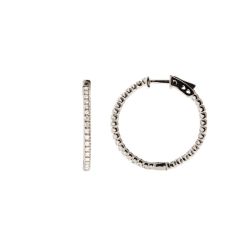 Hoops with 66 Diamonds in White Gold