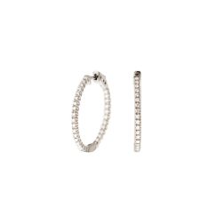 Boccole con 66 Diamanti in Oro Bianco