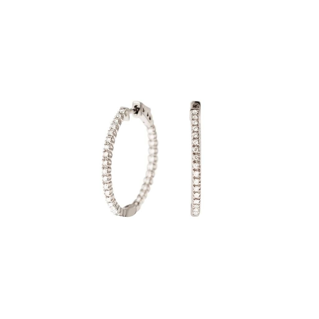 Boccole con 66 Diamanti in Oro Bianco