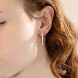 Photo of worn Hoops with 66 Diamonds in White Gold