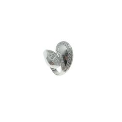 Anello Drop con zirconi Oro Bianco