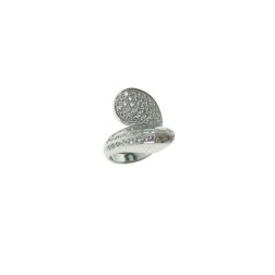 Drop ring with zircons White Gold