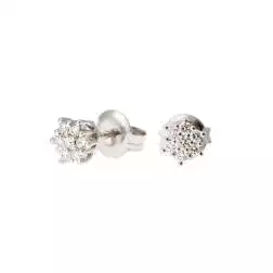 Orecchini Fiore Piccolo 14 Diamanti in Oro Bianco
