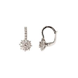 Orecchini monachella Flower Solitario 0.17ct contornato