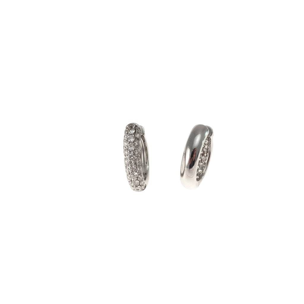 Boccole in Oro Bianco con pavè di 56 Diamanti