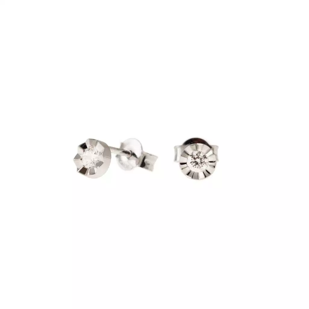 Earrings Faceted Circle 0,14ct