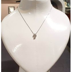 Collana con croce 6 diamanti - Larghezza 8.3mm