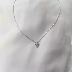 Necklace with 6 diamonds cross - width 6.7mm