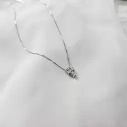 Necklace with 6 diamonds cross - width 6.7mm