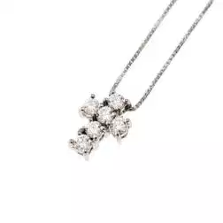 Necklace with 6 diamonds cross width 8.3mm