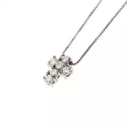 Collana con croce 6 diamanti - Larghezza 6.7mm