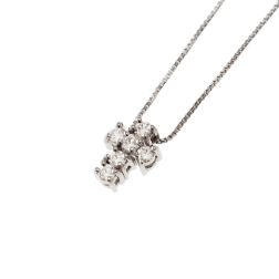 Necklace with 6 diamonds cross - width 6.7mm