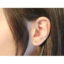 Photo of worn Earrings Yellow Gold Ball 4mm