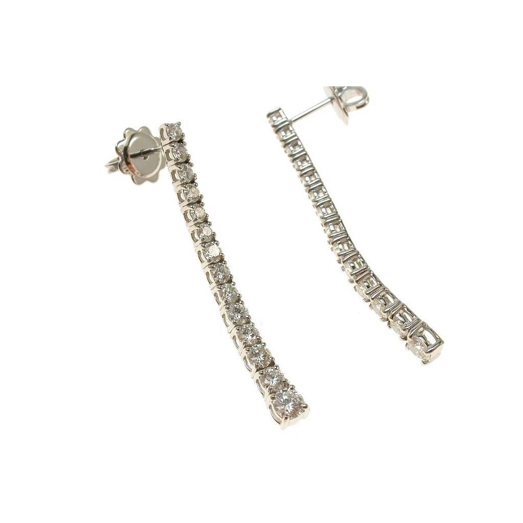 Orecchini Tennis Scalare 3.50cm con 28 Diamanti