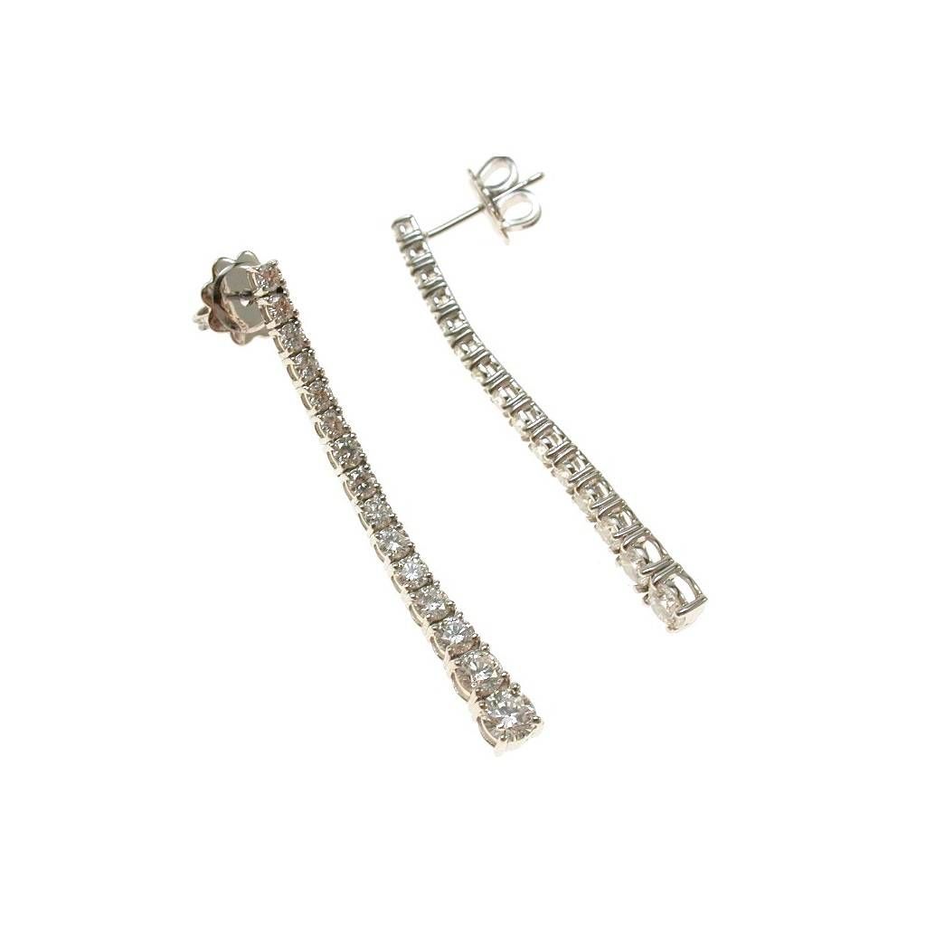 Orecchini Tennis Scalare 4cm con 30 Diamanti