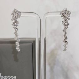 Cascade Earrings with 48 Diamonds in White Gold