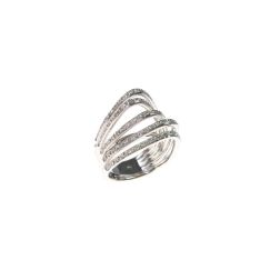 Anello Design 5 archi con 105 Diamanti in Oro Bianco